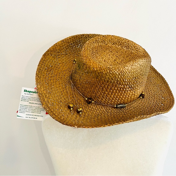 NWT shapeable straw cowboy hat - Picture 2 of 8